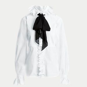 Ralph Lauren Romantic Ruffle Trim Button Down